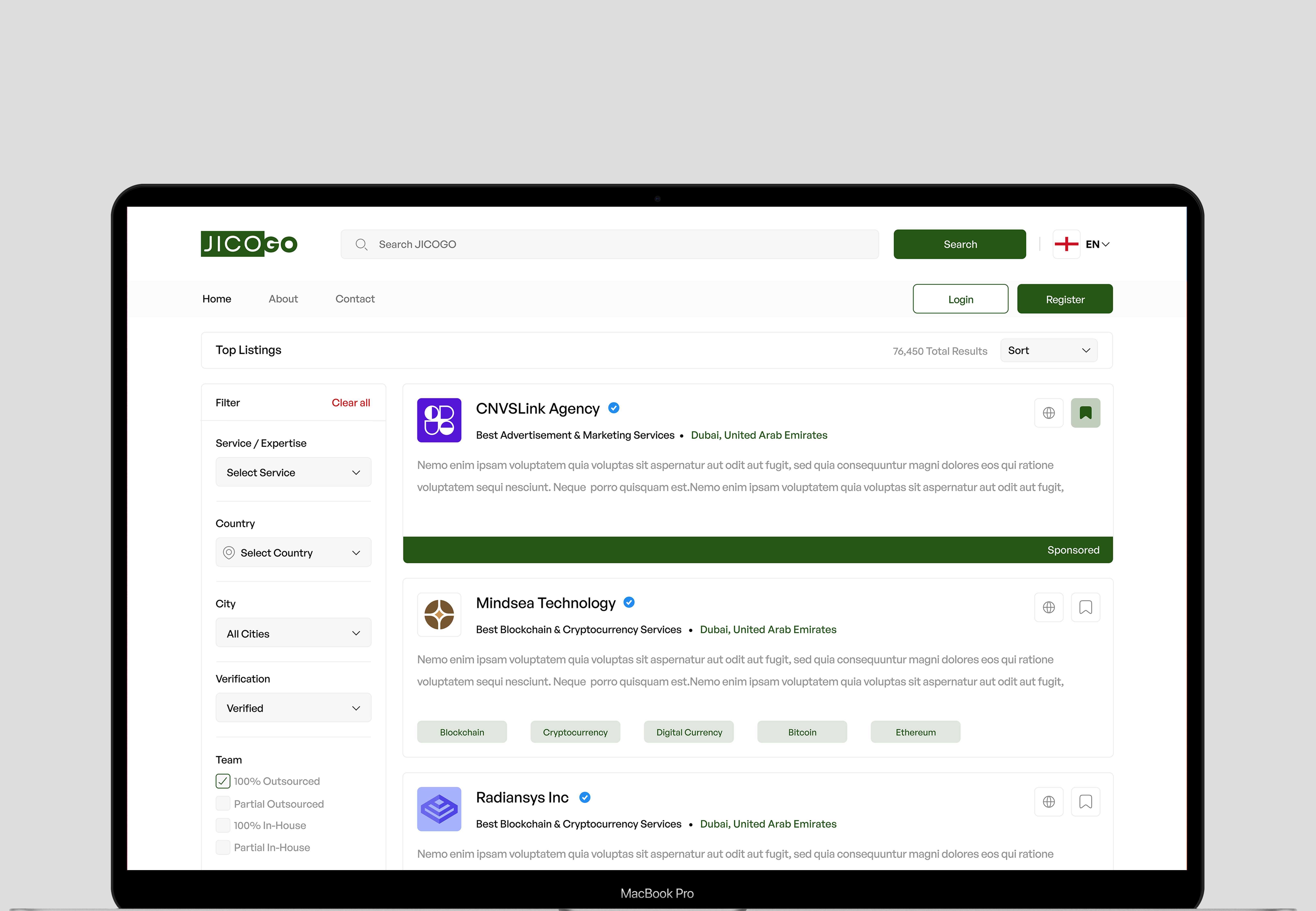 Example of JICOGO - Business Listing Directory