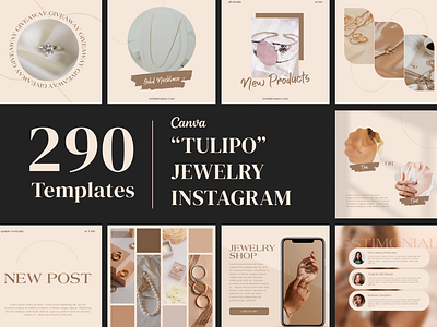 Jewelry Instagram Template for Canva canva design canva template design instagram instagram post instagram stories instagram template ui