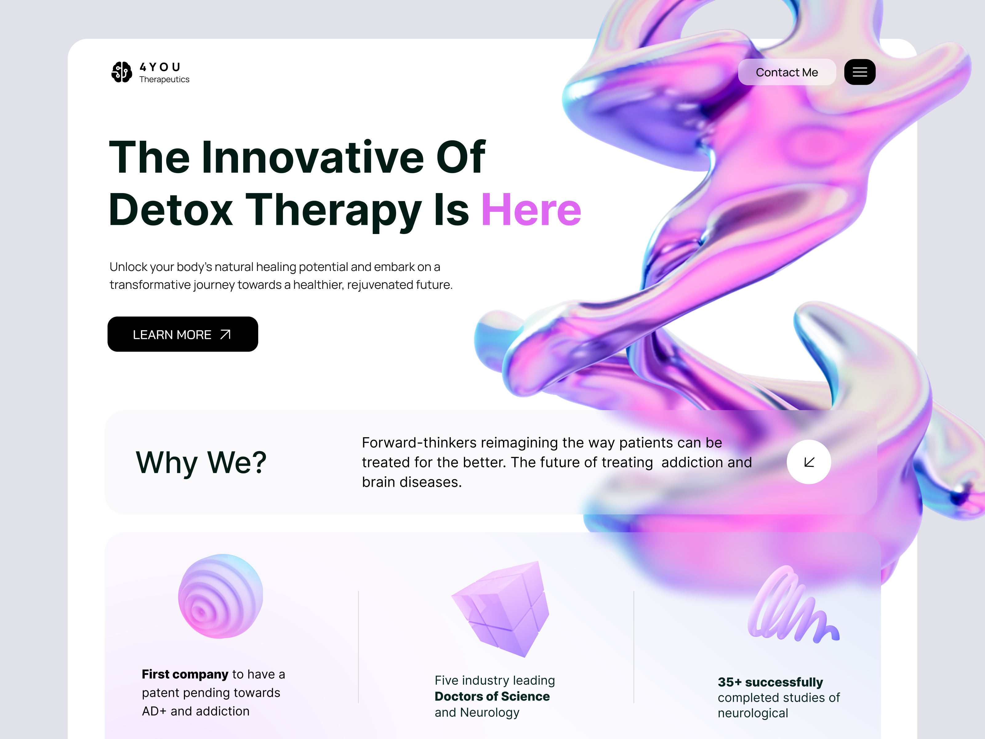 Healthcare Landing Page UI Medical company biotech doctor dribbble healt health care hospital inspiration lab landing page med tech medical care medicine product startup therapy ui ux uxui webdesign website