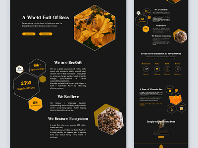 BeeSafe - Save the Bees & adopt a hive animals bees branding climate design earth ecology envirenment future graphic design hive honey motion graphics ong save sustainability ui uidesign webdesign website