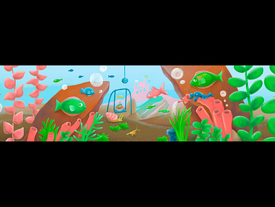 Illustration for aquarium shop aquarium character digital 2d fish graphic design illustration sea