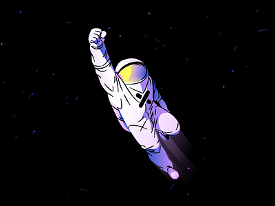 XWP Astronaut Character - Pose 02 astronaut character flying hellsjells hero illustration mascot pose product product illustrations space success superhero support thumbs up visor web illustrations web illustrator web product xwp