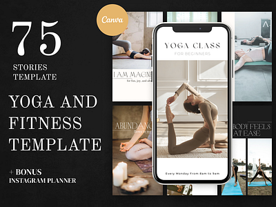 Yoga Instagram Story Templates canva design canva template design instagram instagram post instagram stories instagram template ui