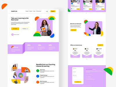 Lean.co - A online course learning platform for students website animation graphic design learningui