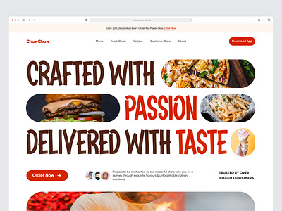 Fast Food Restaurant Website Here Section design hero section landing page product design ui uiux ux design website