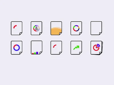 Report Icons animation chart design document glassy graph icon lottie report ui