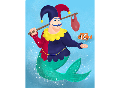 Funny Mermaid Packaging Design character concept character design clown dietary supplement fish fool funny health care health product marine medicine mermaid merman mermay moustache packaging packaging design packaging illustration sea