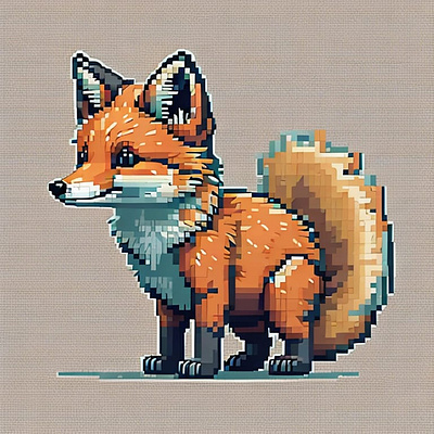 The Cute Fox Pixel Art 3d animal animation art branding cute design fox graphic design illustration motion graphics nft pixel ui