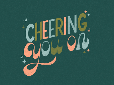 Cheering You On design handlettering illustration lettering