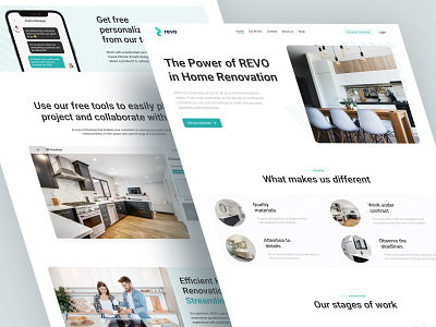 Revo Renovation Website 3d editor interior landing page renovation ui ux visualizer web design website