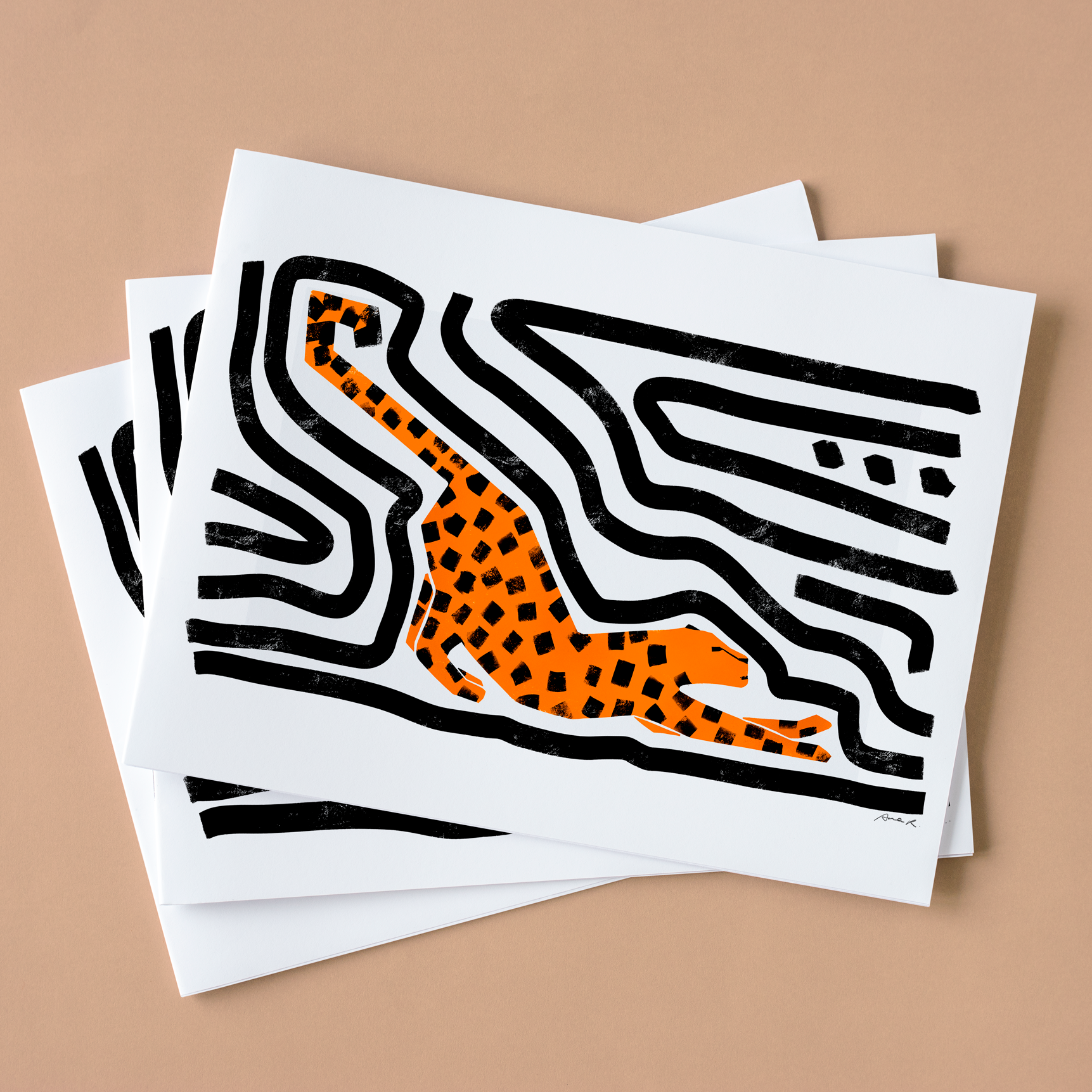 Leopard stripes artprint illustration junglecat leopard marker photoshop procreate