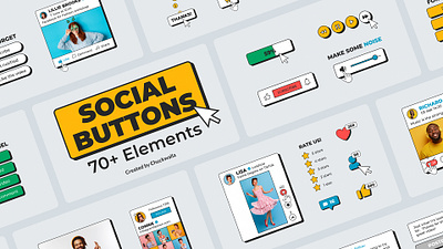 Social Media Buttons Pack (AE Template) aftereffects comments corporate design intro logo motiondesign motiongraphics opener slideshow template