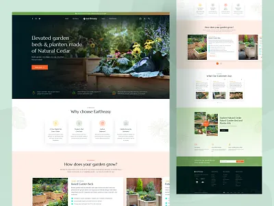 Eartheasy - Gardening Products Landing Page agricultural argotech bussines buy plants online ecommerce flower flowers fruit garden gardening green landing page market minimalist nature plant care vegetable vegetation website design