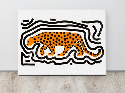 Leopard stripes B artprint illustration jungle leopard procreate