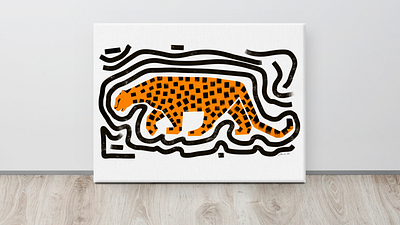 Leopard stripes B artprint illustration jungle leopard procreate