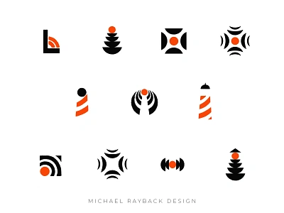 Logo Development Sketching Process branding clear connection design process dot lighthouse logo design logo development minimal minimalistic process simple