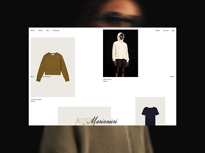 Marinnieri clean clothing ecommerce fashion layout modern redesign ui