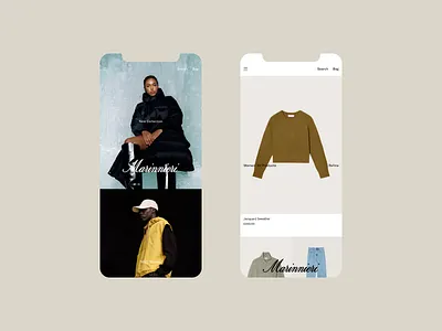 Marinnieri clean clothing fashion layout mobile modern redesign ui