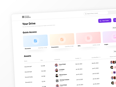 File Management & Cloud Storage Drive Dashboard agency company dashboard document drive file file manager file transfer freelancer images pdfs picture product design storage ui ui ux user experience ux web app