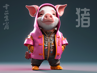 Chinese zodiac-pig 3d