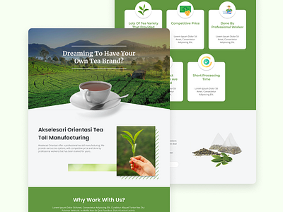 Tea Business Landing Page animation application branding design designer graphic design illustration landing page logo tea ui vector website