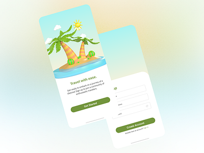 UI Design - Travel Mobile App Sign-Up Page 3d app design dailyui design minimal mobile app mobile design pastel sign up travel app ui ui ux design user experience user interface visual design