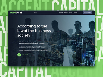 Landing page for law firm accent capital dark dark blue green landing landing page law law firm photo ui ux website