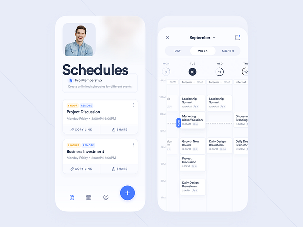 Calendar application by Alex Arutuynov 🤘 on Dribbble