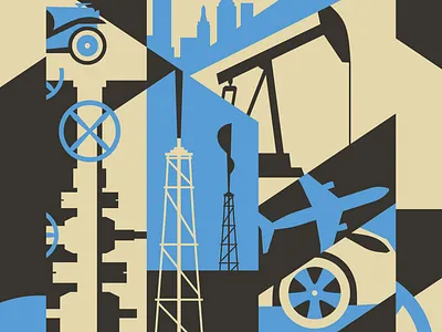 Tulsa Industry aviation gas geometry illustration industry line oil oklahoma shape tulsa