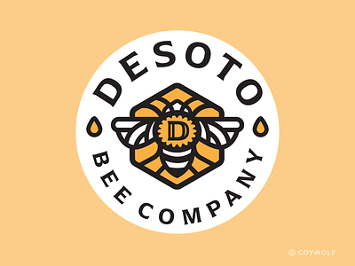 Desoto Bee Company badge bee bees branding brandmark drop droplet font food honey honeycomb illustration label lettering logo logodesign logos packaging sweet typography
