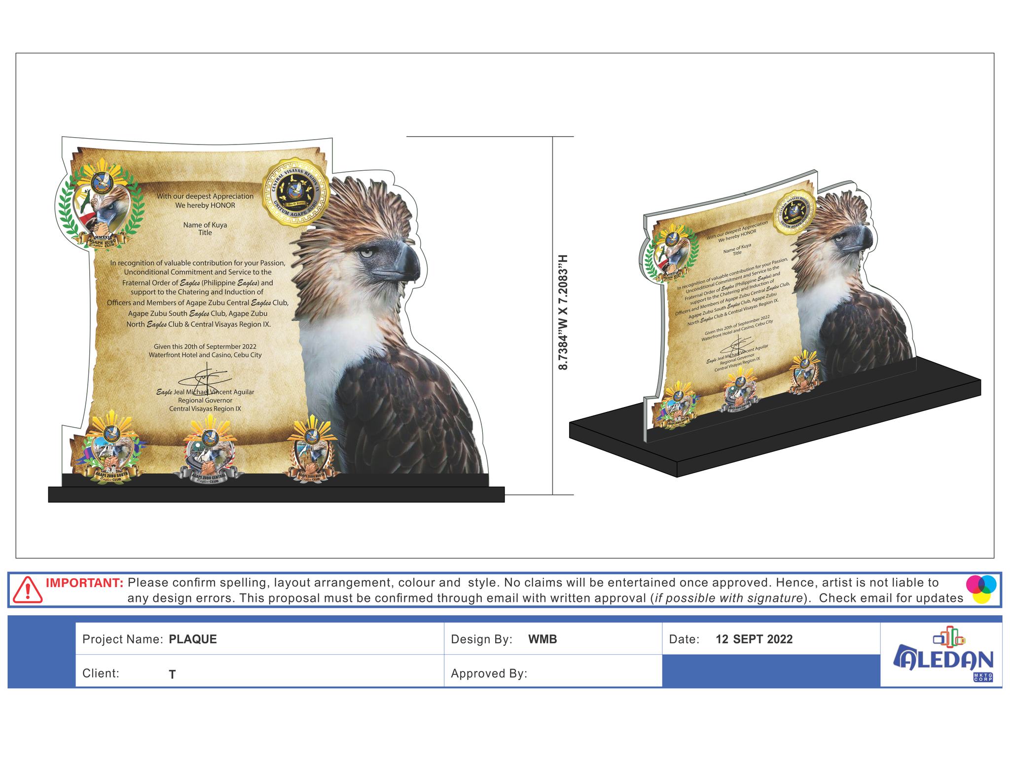 Eagles Plaque corel draw design eagle illustration philippine eagles club plaque wba2malaque