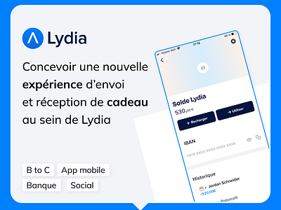 Expérience d'envoi de cadeau au sein d'une app bancaire app mobile b to c banking ui user research ux
