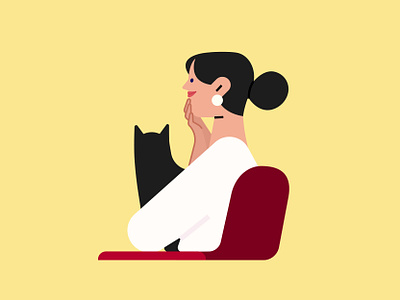Waiting for email animation artwork branding cat characters design concept design frame idea illustration illustration app illustration web ui vector woman