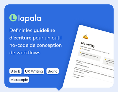UX Writing pour un outil de conception de workflows b to b brand microcopy ux writing