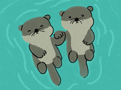 Otters sleep holding hands animal did you know digital art digital illustration fact of the day fun fact illustration jormation otter otters random fact