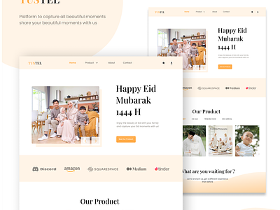 WEB DESIGN - WEB HAPPY MUBAROK EID "TUSTEL" colorpalette design hari raya designsystem eid mubarok app eid mubarok web design illustration mobileappdesign responsivedesign ui uiux design usabilitytesting userexperience userinterface ux visualdesign web design wireframing