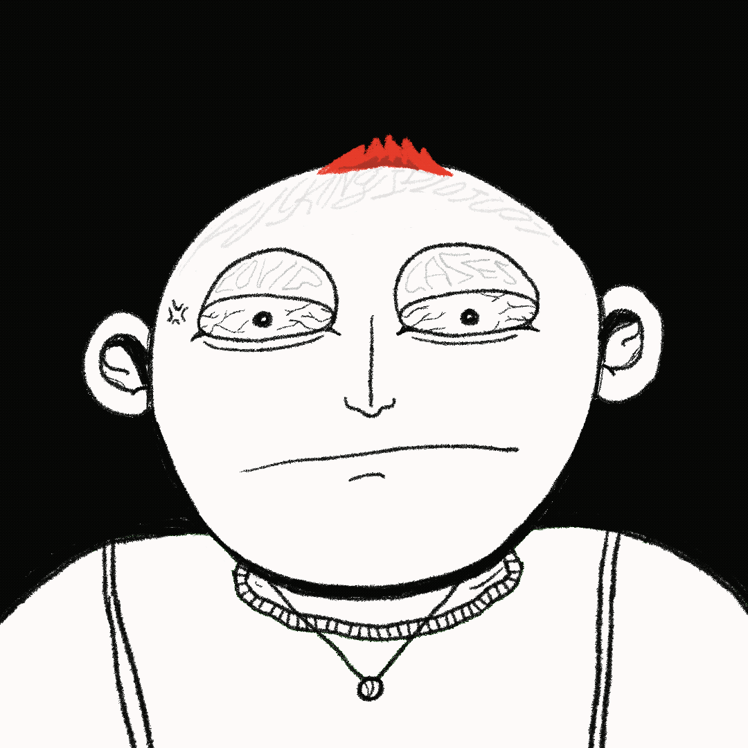 Head burn guy animated animation burn doodle drawing fire grumpy illustration loop