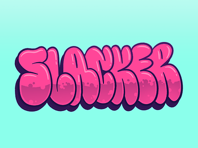 Slacker Graffiti Logo blake stevenson bubble cartoon character design cute design graffiti hand lettering illustration jetpacks and rollerskates letters logo retro slack slacker street art type typography ui