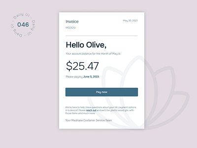 Daily UI Challenge - Day 46: Invoice app daily ui dailyui day 46 day046 day46 design invoice meditation mobile app ui ux