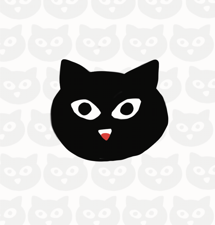 Black cat tongue out animated animation blackcat cat design doodle illustration kucing loop malaysian