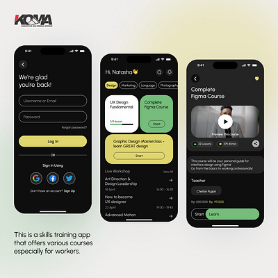 DESIGN MOBILE APPS - TRAINING COURSE ONLINE FOR LABOR DAY branding colorpalette course app dark mode homescreen informationarchitecture interactiondesign mobile app responsivedesign training app typography ui uiux design user experience user interface ux uxresearch visual design