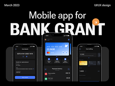 Bank Grant Mobile application app blue branding design graphic design logic mobile application ui ux vector