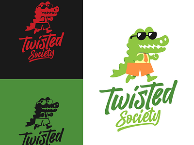 Twisted Society branding crocodile design dribbble invite dribbble invite giveaway illustration logo mascot vector