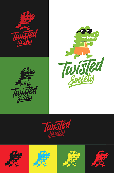 Twisted Society branding crocodile design dribbble invite dribbble invite giveaway illustration logo mascot vector