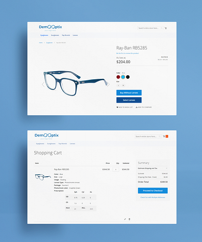 Prescription Lens Selector for Online Eyewear Shop design extension eyeglasses eyewear glasses ui