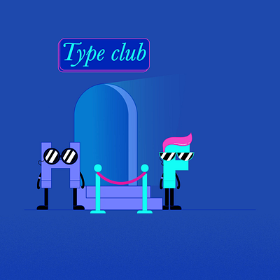 Type Club 2d after effects animated animation comic sans flat fun futura graphics helvetica illustrator motion night club type