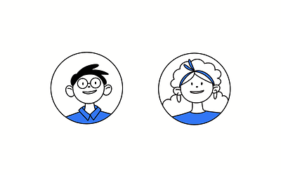Avatars avatars boy character girl head illustration portfolio profile team