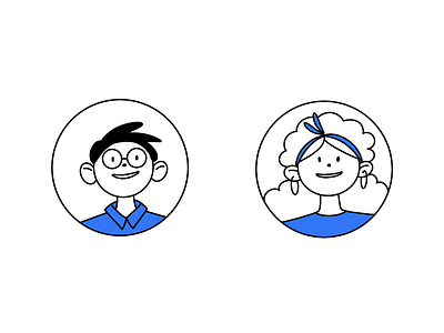 Avatars avatars boy character girl head illustration portfolio profile team