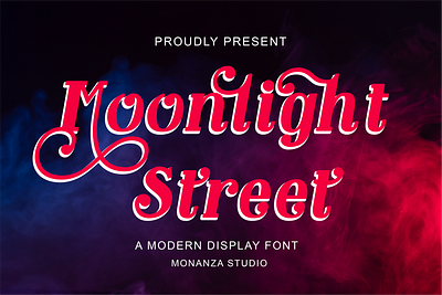 Moonlight Street a Modern Display Font display packaging design