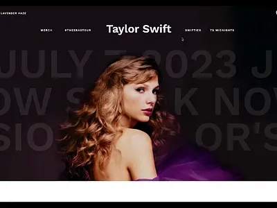 Taylor Swift Website Redesign Concept design graphic design musician showit ui web web design website